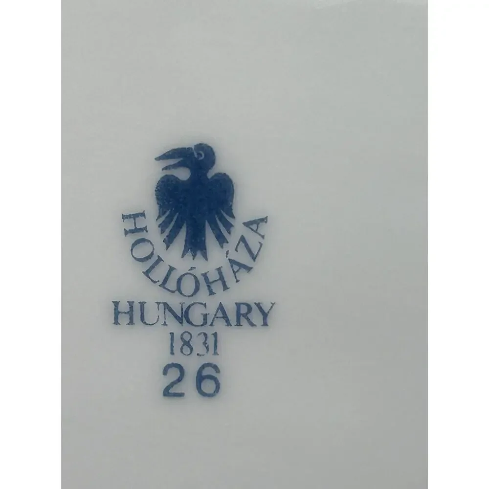 HOLLOHAZA HUNGARY Porcelain Trinket Dish Floral‎ Back stamp
